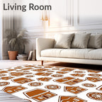 Gingerbread House Star Pattern Design Rug
