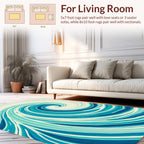 Ocean Wave Swirl Abstract Pattern Rug
