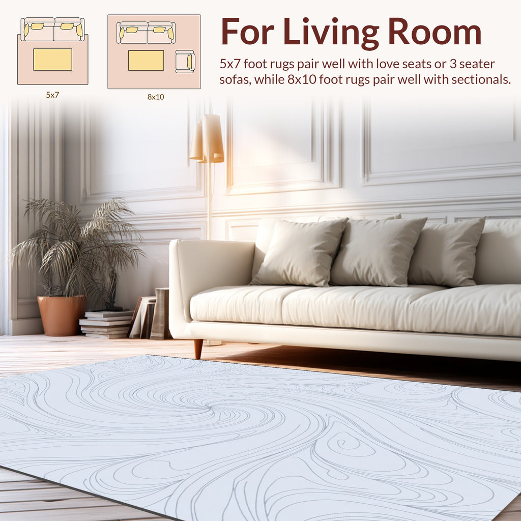 Swirl Abstract Line Pattern Rug