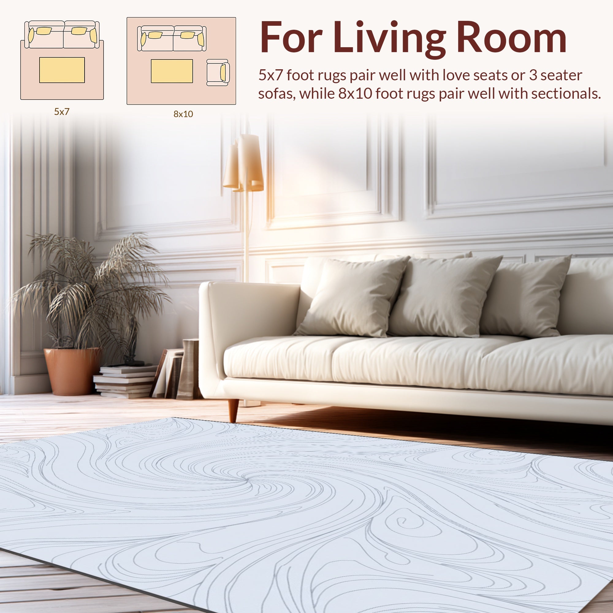Swirl Abstract Line Pattern Rug