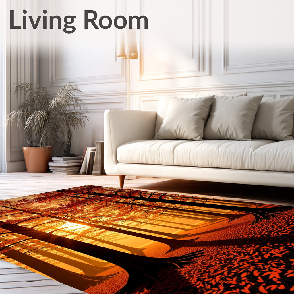 Forest Canopy Sunset Pattern Rug