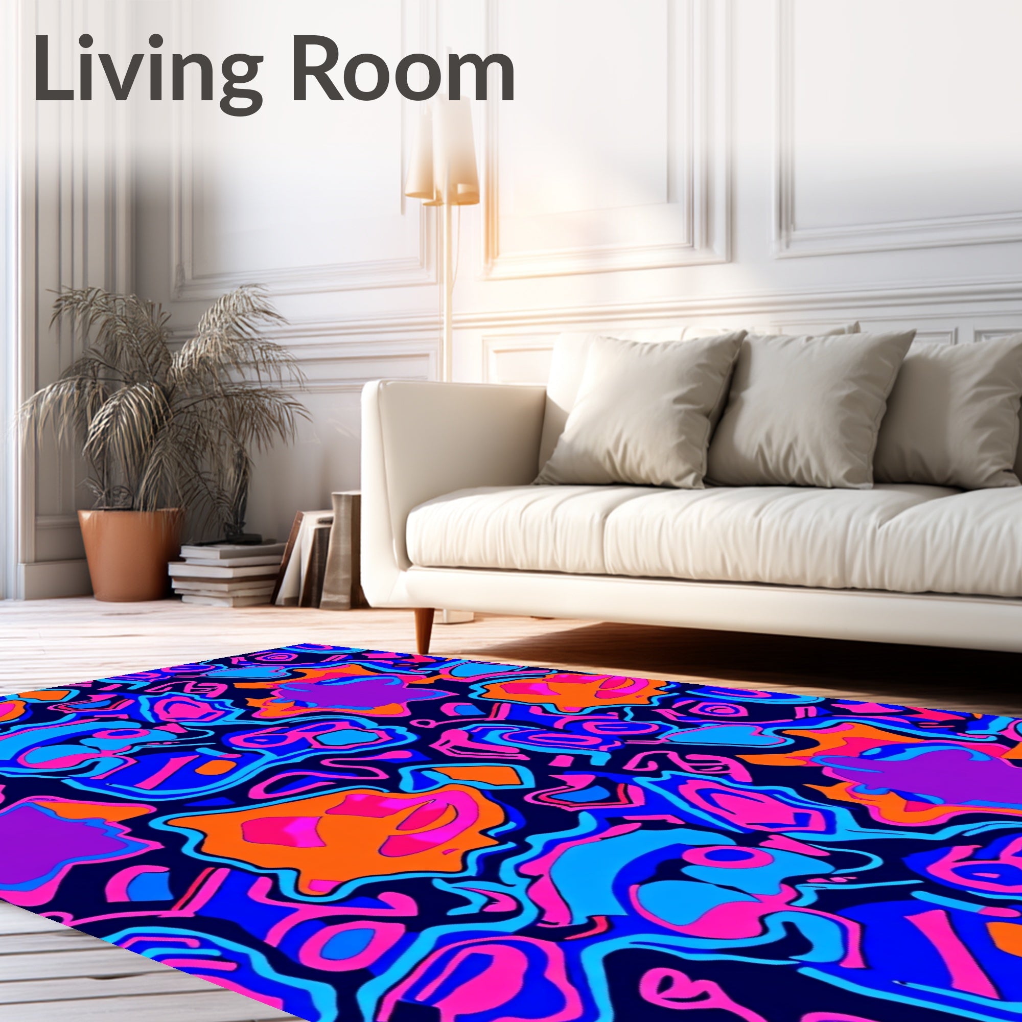 Abstract Splatter Neon Pattern Rug