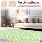 Mint And Cream Swirling Lines Rug