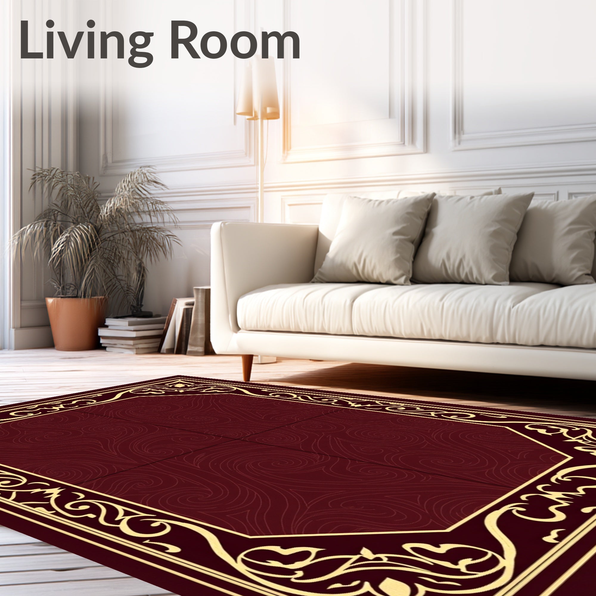 Ornate Scrollwork With Swirl Centerpiece Rug