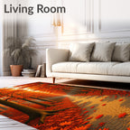 Autumn Forest Path with Maple Leaves Rug