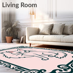 Ornate Cat Frame Design Rug