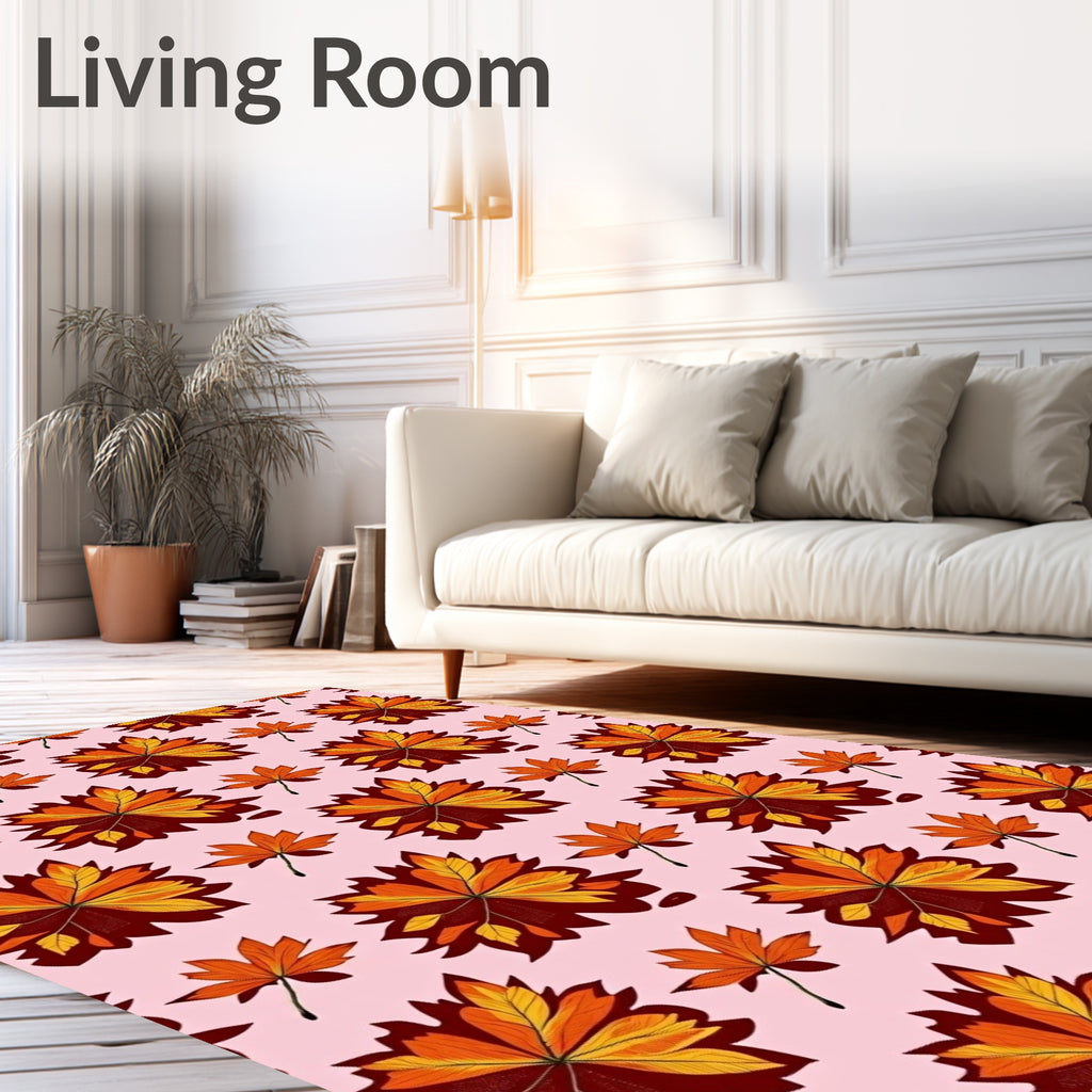 Autumn Leaves Floral Pattern Rug