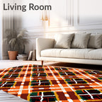 Bold Checked Diamond Pattern Design Rug