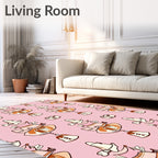 Pink Layered Doll Arrangement Rug