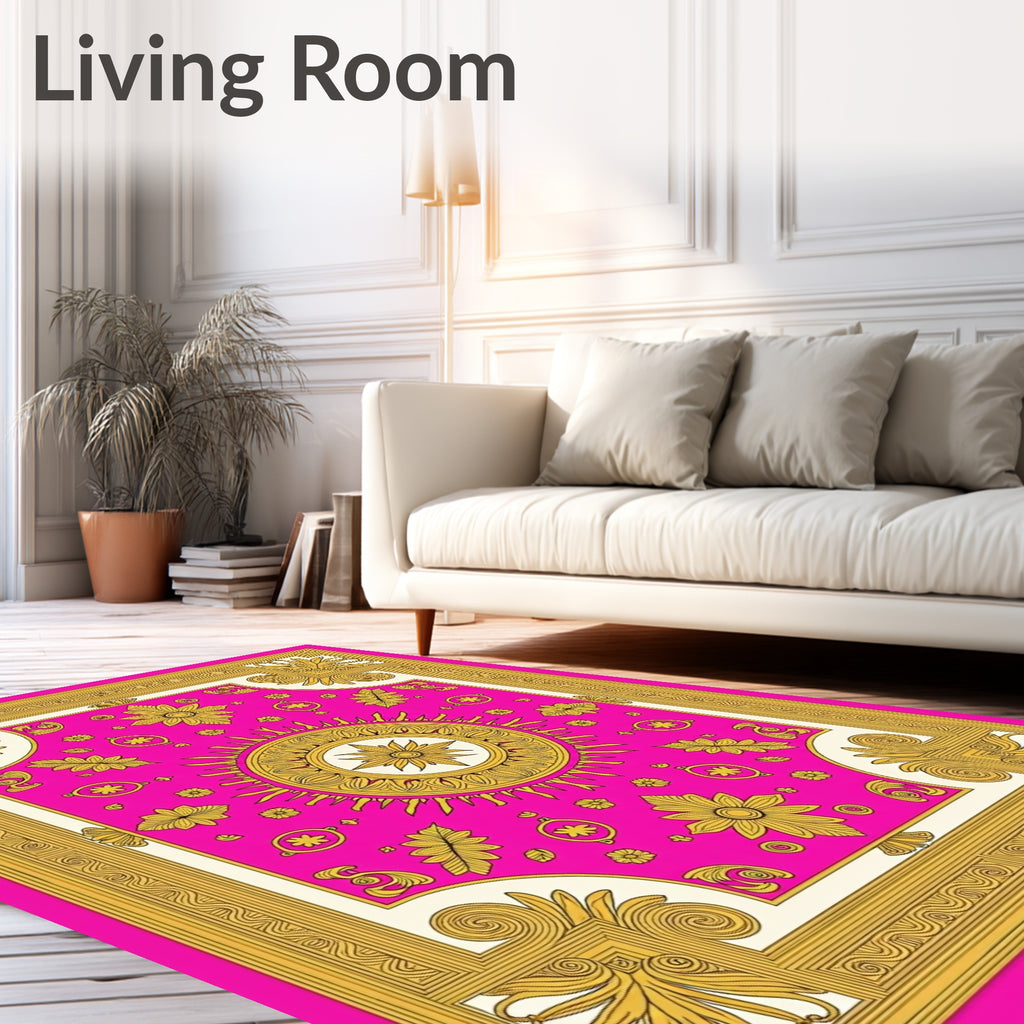 Ornate Floral Sunburst Charm Design Rug