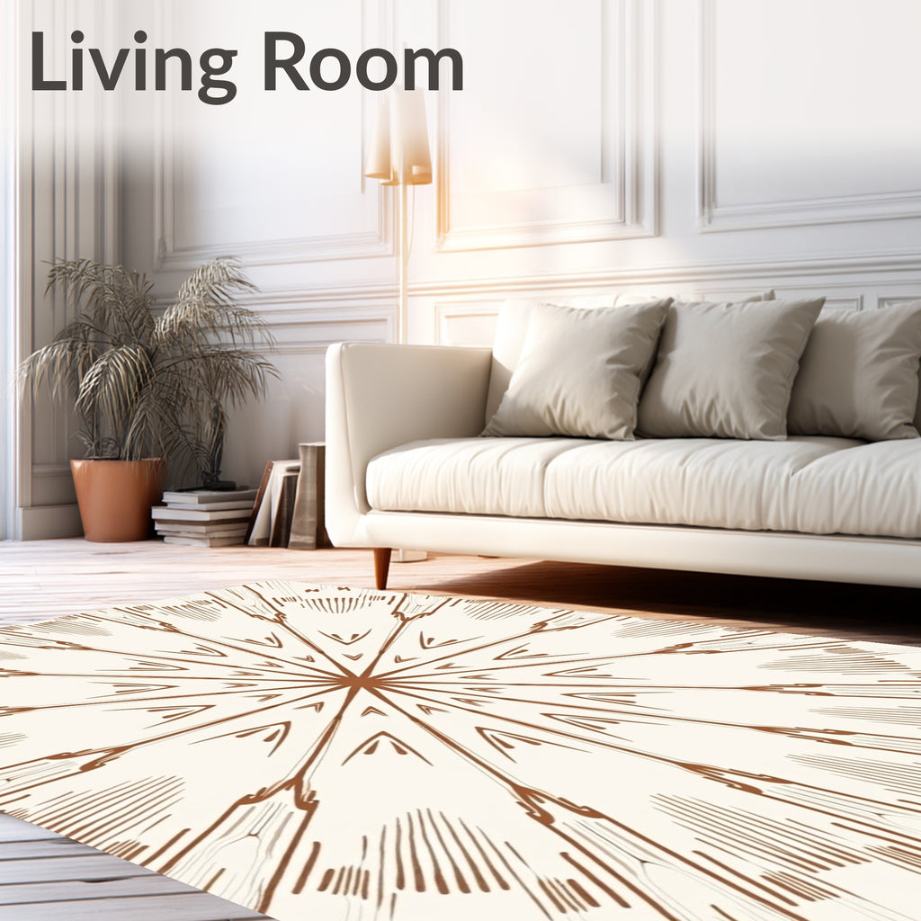 Radial Starburst Pattern with Lines Rug