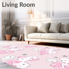 Pink Cloud And Star Pattern Rug