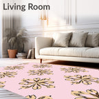 Patterned Floral Beige Pink Design Rug