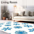 Blue Snowflake Scatter Rug