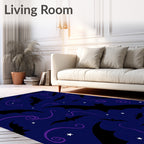 Dark Night Bat Swirls Design Rug