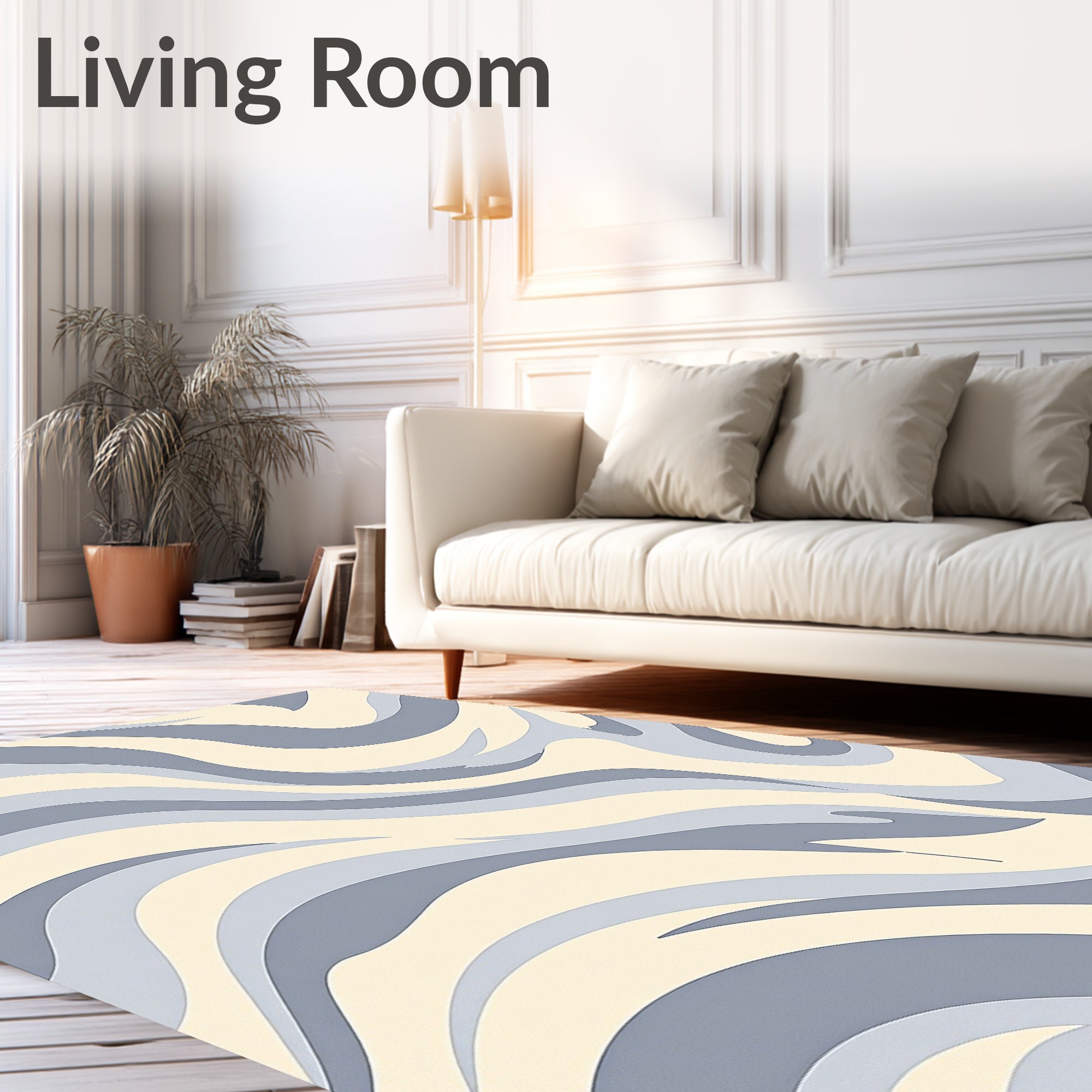 Abstract Flowing Wave Pattern Rug