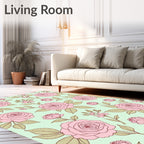 Charming Pink Floral Pattern Rug