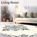 Ornate Floral Scrollwork Design Rug