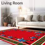 Whimsical Soldiers Red Pattern Rug