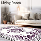 Ornate Floral Tile Pattern Rug