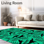 Dinosaur Fern Pattern Design Rug