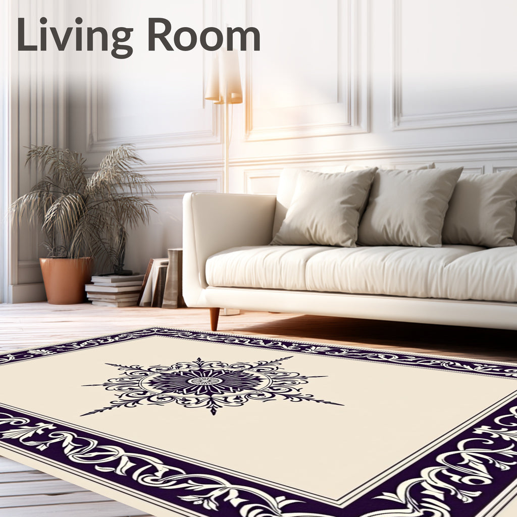 Ornate Floral Scroll Work Rug