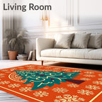 Festive Tree Snowflake Pattern Rug
