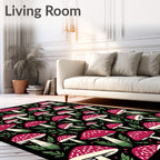 Whimsical Mushroom Pattern Design Rug