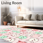 Playful Cat Faces Pattern Rug