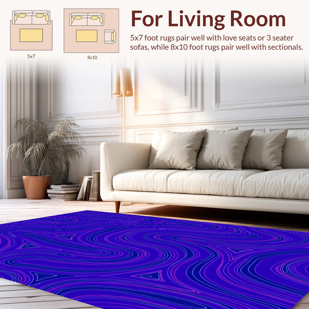 Abstract Wavy Triangles Graphic Rug