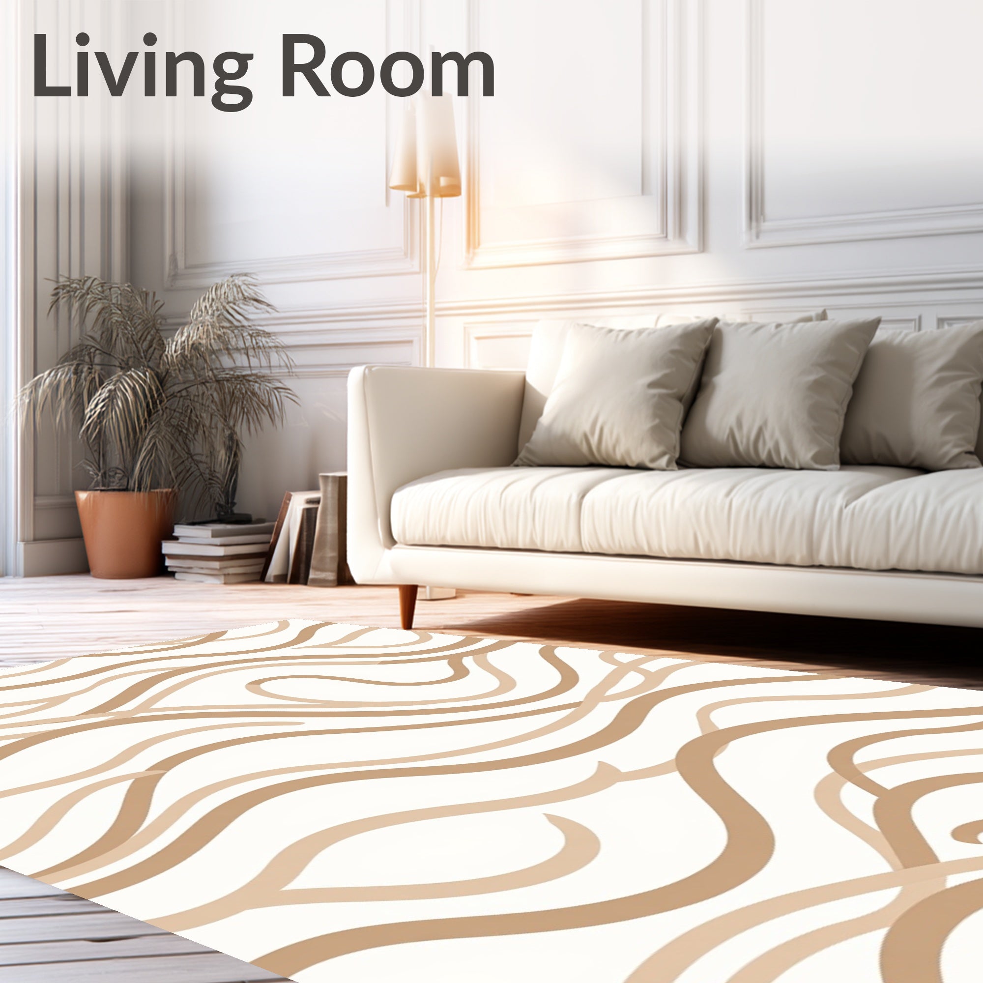 Modern Wavy Lines Pattern Rug