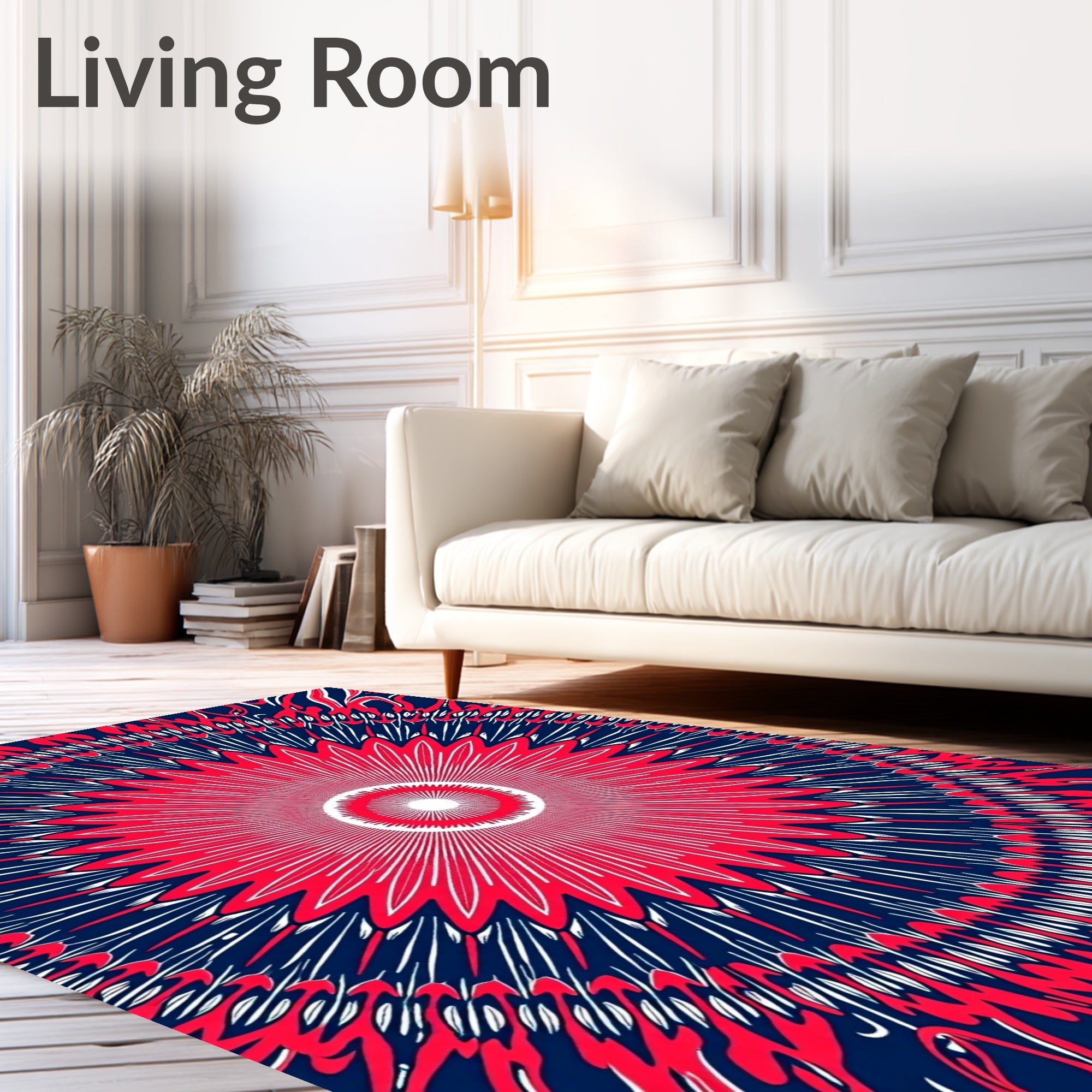 Radiating Starburst Geometric Design Rug