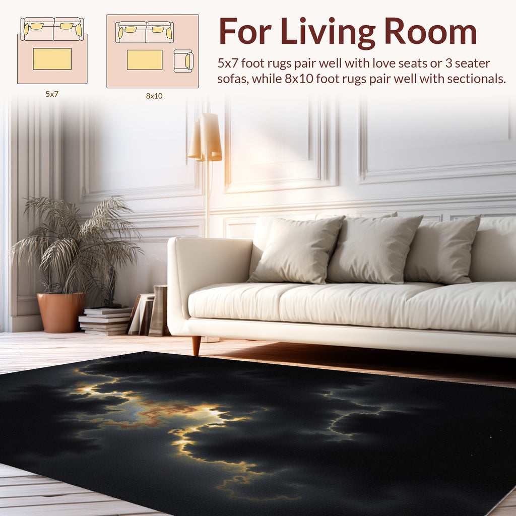 Dark Sky Electric Cloud Fractal Rug