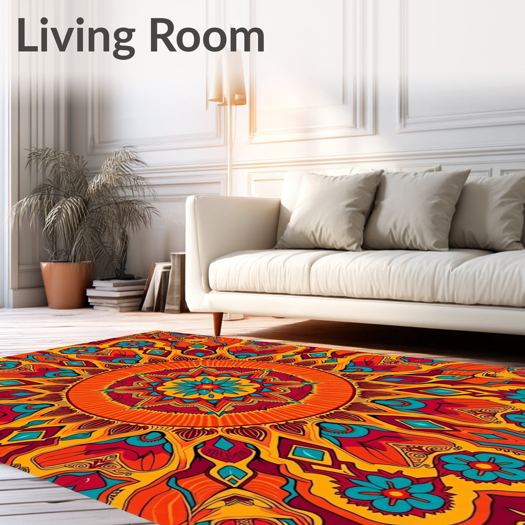 Vibrant Abstract Mandala Pattern Rug
