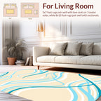 Abstract Swirls Aqua White Pattern Rug