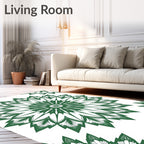 Intricate Radial Leaf Pattern Design Rug