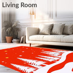 Winter Forest with Starry Sky Design Rug