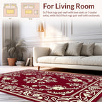 Classic Floral Ivory Inset Design Rug