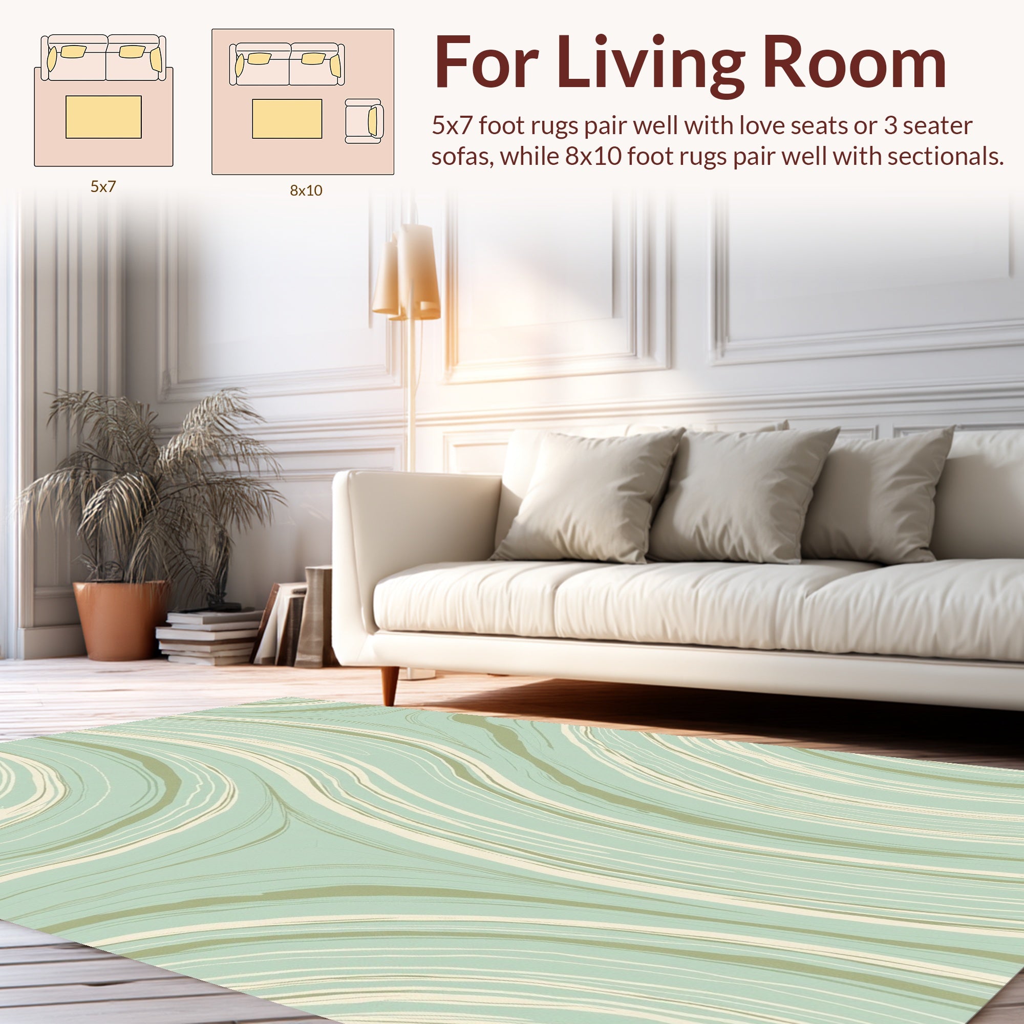 Flowing Swirls Pattern Rug