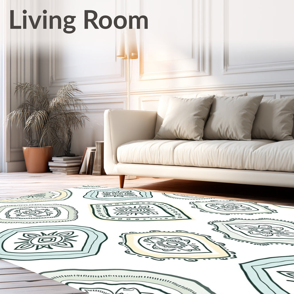 Distressed Boho Style Medallions Rug