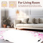 Abstract Pink Gray Fluid Strokes Rug