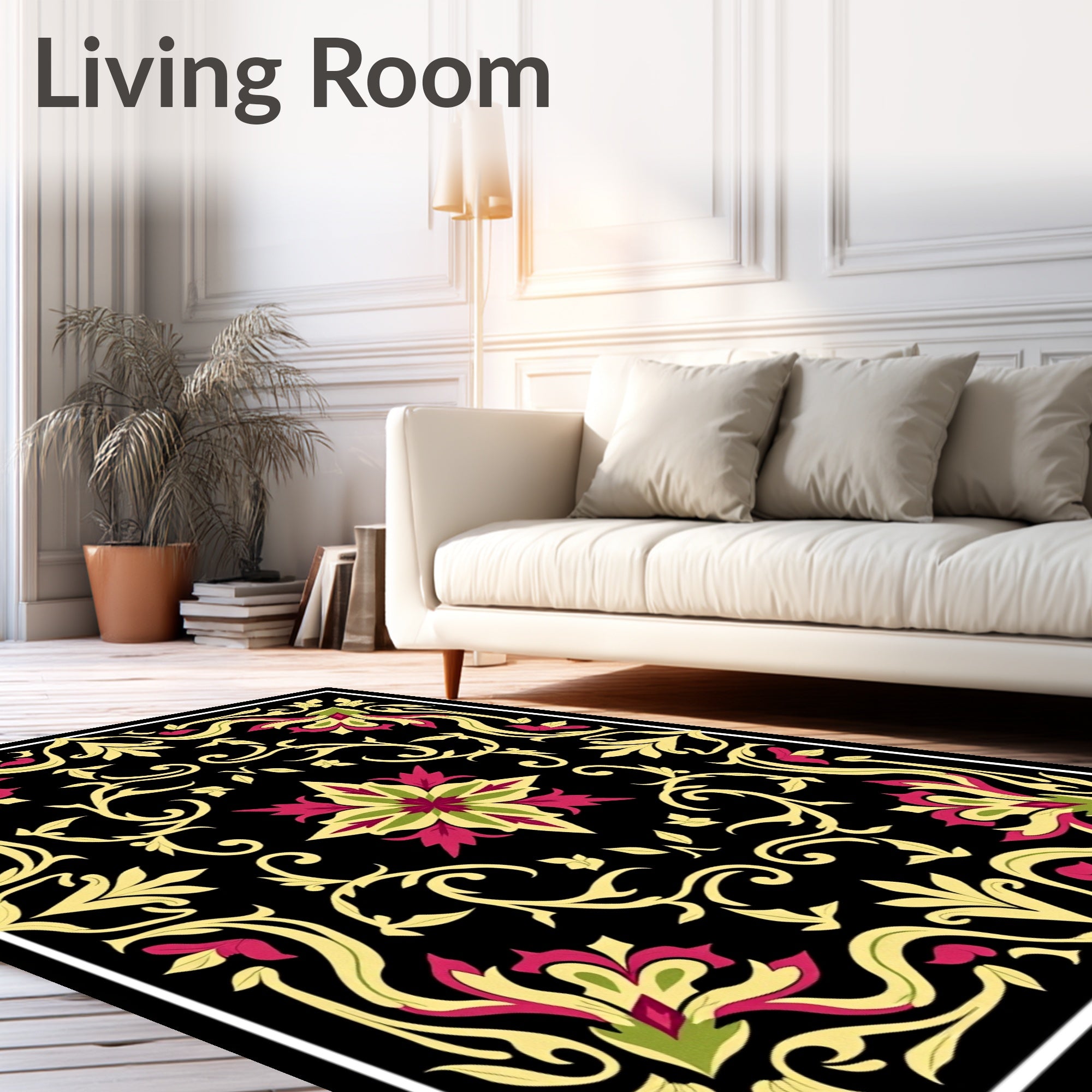 Vintage Floral Swirl Pattern Rug