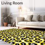 Bold Yellow Black Abstract Spots Rug