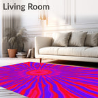 Radiating Lines Pink Purple Design Rug