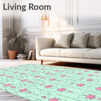 Pink Gem Vine Vertical Pattern Rug