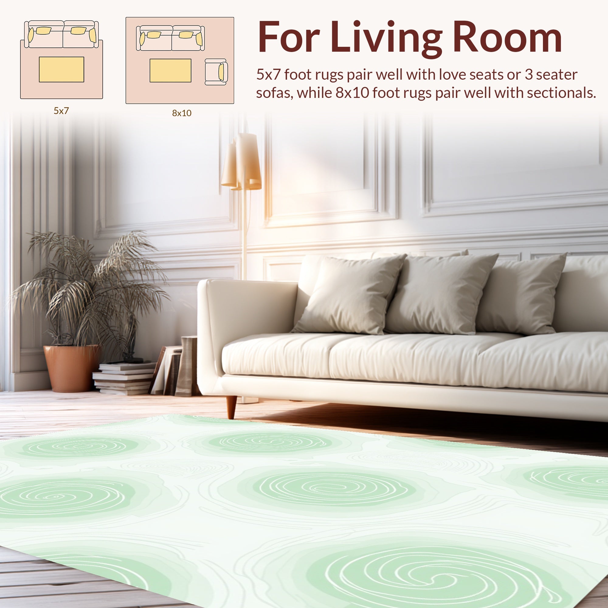 Abstract Swirls Whimsical Pattern Rug