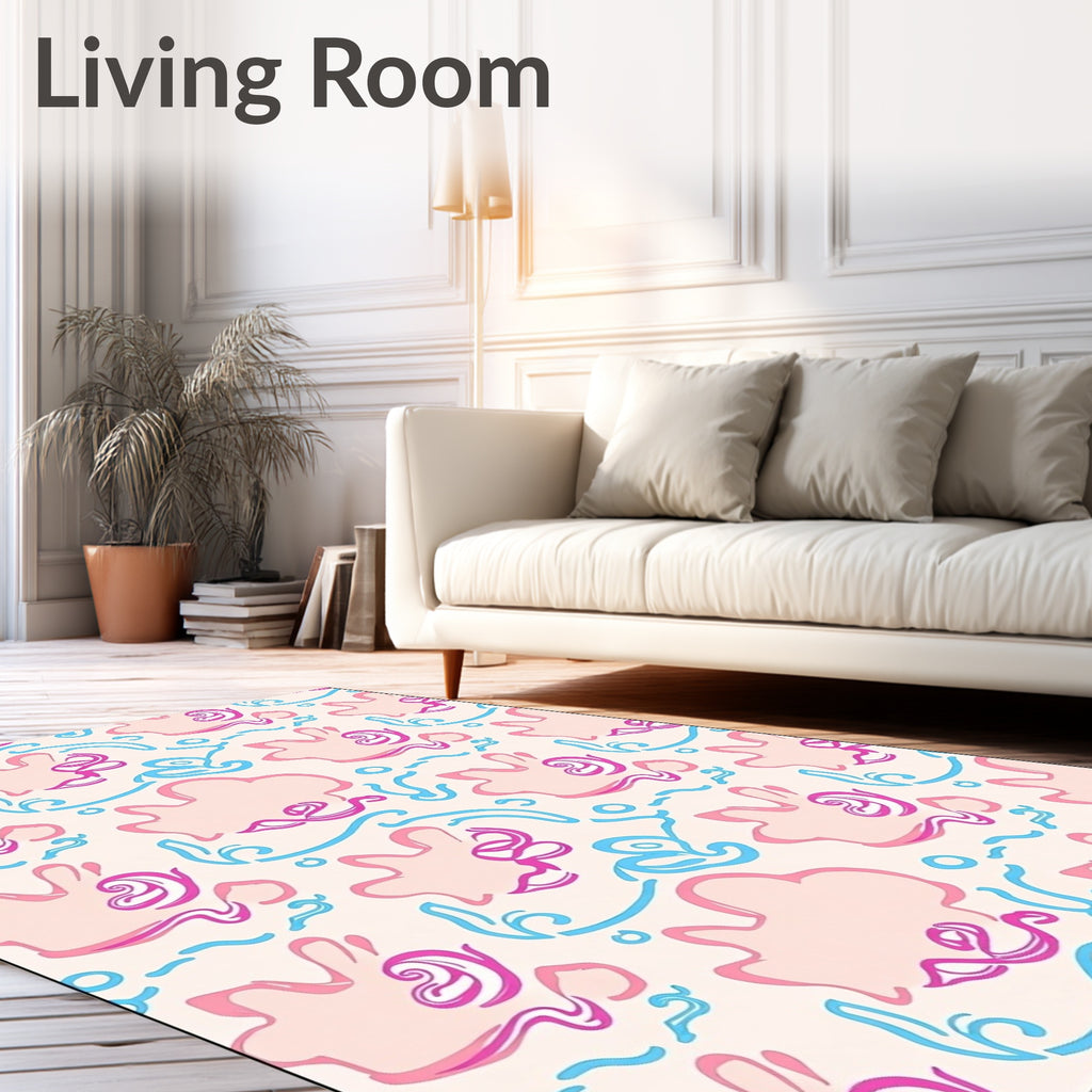 Playful Abstract Shapes Pattern Rug