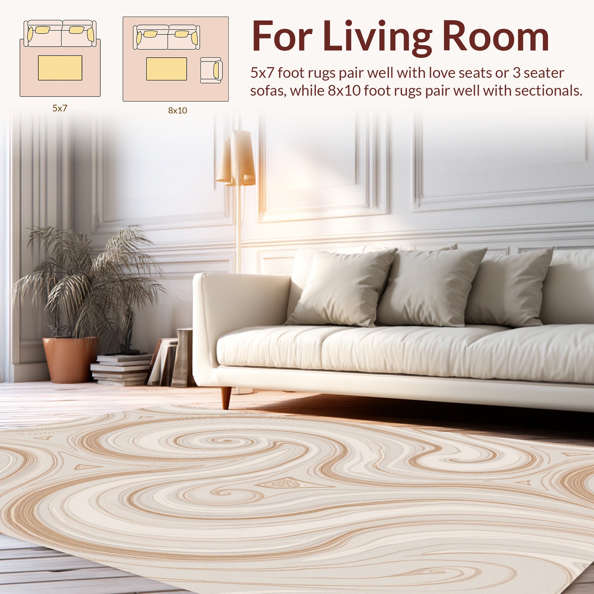 Soft Swirls Triangles Pattern Rug