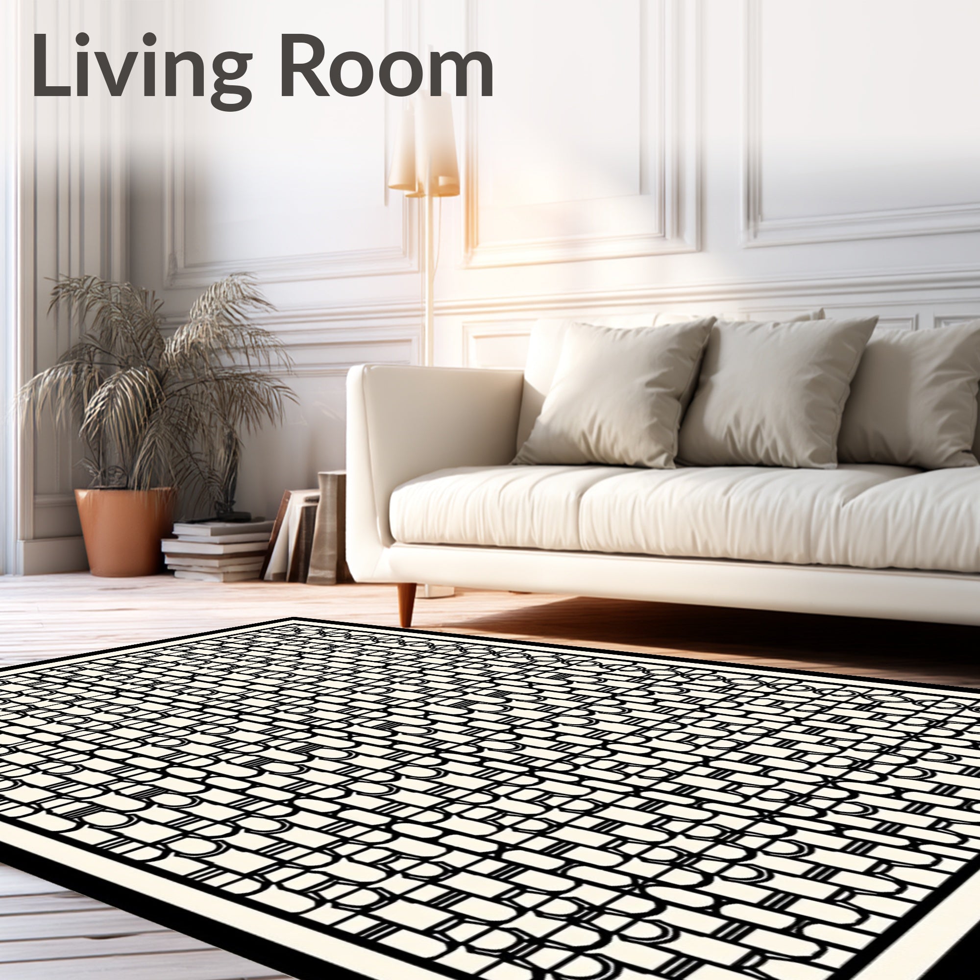 Retro Architectural Lattice Pattern Rug
