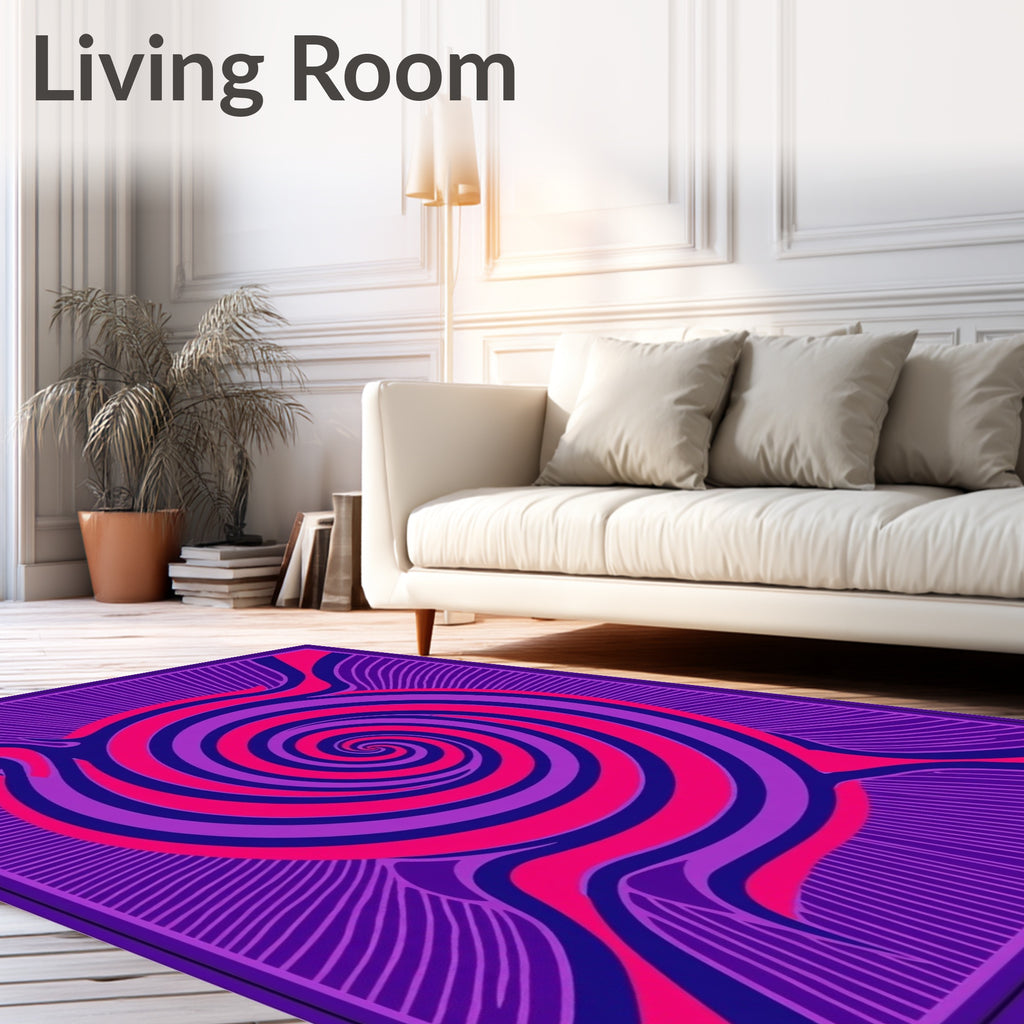 Vibrant Purple Pink Swirl Pattern Rug